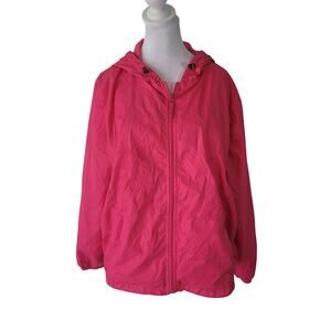 HP Sport Size L Pink‎ Windbreaker Lightweight Jacket Mesh Lining Pockets Spring